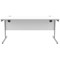 Polaris 1600mm Rectangular Desk, Silver Cantilever Leg, White