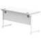 Polaris 1400mm Slim Rectangular Desk, White Cantilever Leg, White