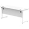 Polaris 1600mm Slim Rectangular Desk, White Cantilever Leg, White