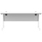 Polaris 1600mm Slim Rectangular Desk, White Cantilever Leg, White