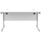 Polaris 1400mm Rectangular Desk, White Cantilever Leg, White