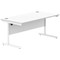 Polaris 1600mm Rectangular Desk, White Cantilever Leg, White