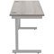 Polaris 1200mm Slim Rectangular Desk, Silver Cantilever Leg, Grey Oak