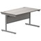 Polaris 1400mm Rectangular Desk, Silver Cantilever Leg, Grey Oak