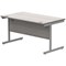 Polaris 1400mm Rectangular Desk, Silver Cantilever Leg, Grey Oak
