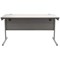 Polaris 1400mm Rectangular Desk, Silver Cantilever Leg, Grey Oak