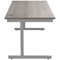 Polaris 1600mm Rectangular Desk, Silver Cantilever Leg, Grey Oak