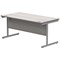 Polaris 1600mm Rectangular Desk, Silver Cantilever Leg, Grey Oak