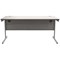 Polaris 1600mm Rectangular Desk, Silver Cantilever Leg, Grey Oak