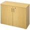 Avior Executive Low Wooden Cupboard, 2 Shelves, 800mm High, Oak