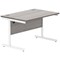 Polaris 1200mm Rectangular Desk, White Cantilever Leg, Grey Oak