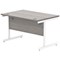 Polaris 1200mm Rectangular Desk, White Cantilever Leg, Grey Oak
