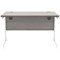Polaris 1200mm Rectangular Desk, White Cantilever Leg, Grey Oak