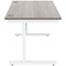 Polaris 1400mm Rectangular Desk, White Cantilever Leg, Grey Oak