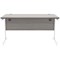 Polaris 1400mm Rectangular Desk, White Cantilever Leg, Grey Oak