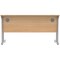 Polaris 1400mm Slim Rectangular Desk, Silver Cantilever Leg, Beech