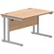 Polaris 1200mm Rectangular Desk, Silver Cantilever Leg, Beech