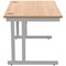 Polaris 1200mm Rectangular Desk, Silver Cantilever Leg, Beech