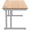 Polaris 1400mm Rectangular Desk, Silver Cantilever Leg, Beech
