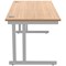Polaris 1600mm Rectangular Desk, Silver Cantilever Leg, Beech