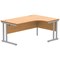 Polaris 1600mm Corner Desk, Right Hand, Silver Cantilever Legs, Beech