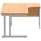 Polaris 1600mm Corner Desk, Right Hand, Silver Cantilever Legs, Beech