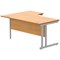Polaris 1600mm Corner Desk, Right Hand, Silver Cantilever Legs, Beech