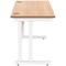 Polaris 1200mm Slim Rectangular Desk, White Cantilever Leg, Beech