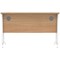Polaris 1200mm Slim Rectangular Desk, White Cantilever Leg, Beech