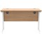 Polaris 1200mm Slim Rectangular Desk, White Cantilever Leg, Beech