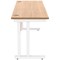 Polaris 1600mm Slim Rectangular Desk, White Cantilever Leg, Beech