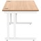 Polaris 1200mm Rectangular Desk, White Cantilever Leg, Beech