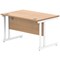 Polaris 1200mm Rectangular Desk, White Cantilever Leg, Beech