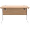 Polaris 1200mm Rectangular Desk, White Cantilever Leg, Beech