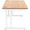 Polaris 1400mm Rectangular Desk, White Cantilever Leg, Beech