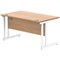 Polaris 1400mm Rectangular Desk, White Cantilever Leg, Beech