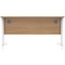 Polaris 1400mm Rectangular Desk, White Cantilever Leg, Beech