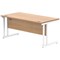 Polaris 1600mm Rectangular Desk, White Cantilever Leg, Beech