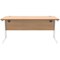 Polaris 1600mm Rectangular Desk, White Cantilever Leg, Beech