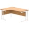 Polaris 1600mm Corner Desk, Left Hand, White Cantilever Leg, Beech