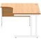 Polaris 1600mm Corner Desk, Left Hand, White Cantilever Leg, Beech