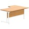 Polaris 1600mm Corner Desk, Left Hand, White Cantilever Leg, Beech