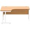 Polaris 1600mm Corner Desk, Left Hand, White Cantilever Leg, Beech