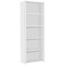 Serrion Premium Extra Tall Bookcase, 4 Shelves, 2000mm High, White