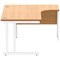 Polaris 1600mm Corner Desk, Right Hand, White Cantilever Legs, Beech