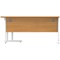 Polaris 1600mm Corner Desk, Right Hand, White Cantilever Legs, Beech