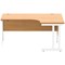 Polaris 1600mm Corner Desk, Right Hand, White Cantilever Legs, Beech