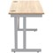 Polaris 1200mm Slim Rectangular Desk, Silver Cantilever Leg, Oak