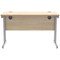 Polaris 1200mm Slim Rectangular Desk, Silver Cantilever Leg, Oak