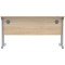 Polaris 1400mm Slim Rectangular Desk, Silver Cantilever Leg, Oak